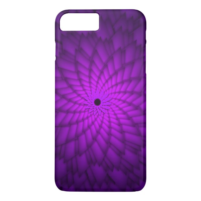 Funda De Case-Mate Para iPhone Flor fractal púrpura arte de diseño geométrico (Reverso)