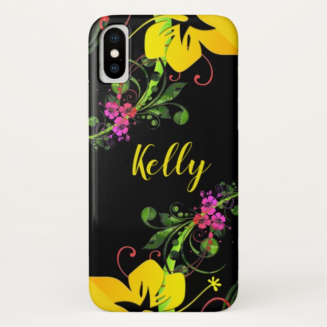 Funda De Case-Mate Para iPhone Flor hibiscus (Reverso)