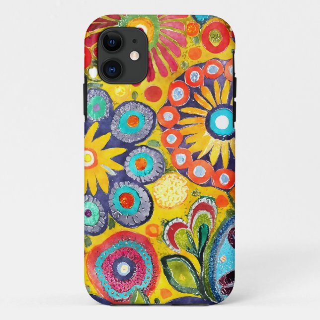 Funda De Case-Mate Para iPhone Flor hippie divertida (Reverso)