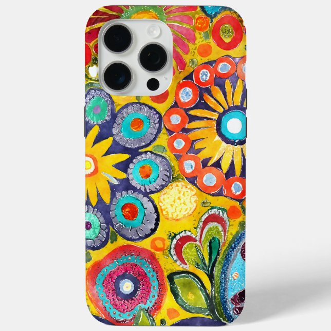 Funda De Case-Mate Para iPhone Flor hippie divertida (Reverso )
