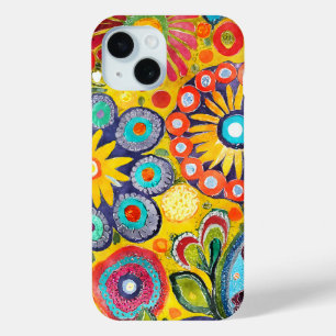 Funda Para iPhone 15 Flor hippie divertida