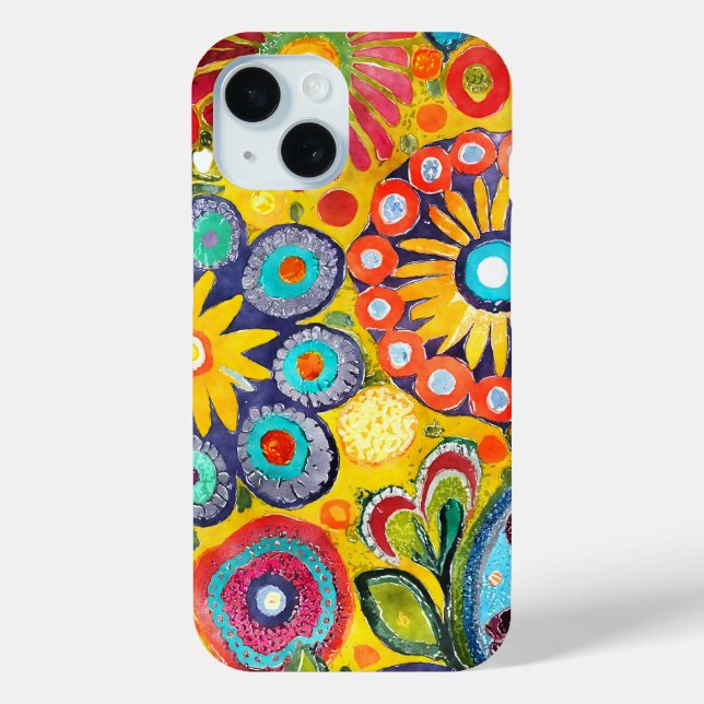 Funda De Case-Mate Para iPhone Flor hippie divertida (Reverso )
