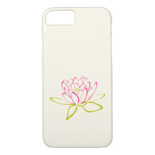 Funda Para iPhone 8/7 Flor Lotus / Lily de agua en fondo crema