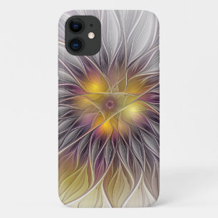 Funda Para iPhone 11 Flor luminosa y colorida, fractal moderno abstract