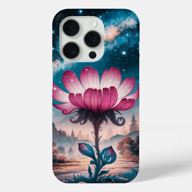 Funda De Case-Mate Para iPhone Flor mágica de fantasía cósmica (Reverso )