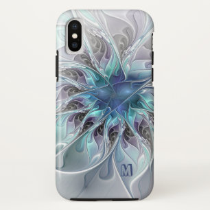 Funda Para iPhone X Flor moderna abstracta del fractal con el