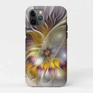 Funda Para iPhone 11 Pro Flor moderna fractal abstracta y colorida