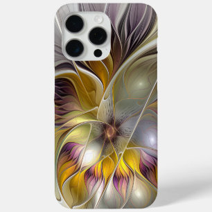 Funda Para iPhone 15 Pro Max Flor moderna fractal de fantasía colorida abstract