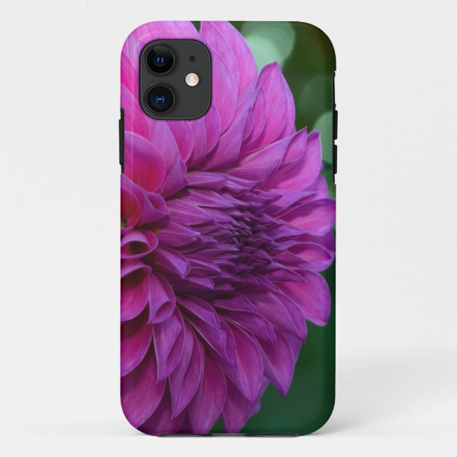 Funda De Case-Mate Para iPhone Flor morada de dahlia (Reverso)