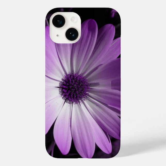 Funda De Case-Mate Para iPhone Flor morada de margarita (Reverso )