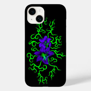Funda Para iPhone 14 De Case-Mate Flor morada lirio en negro