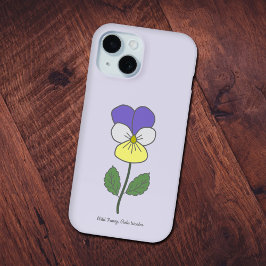 Funda Para iPhone 15 Flor Pastel Botánica Pansy Silvestre