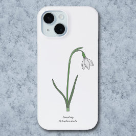 Funda Para iPhone 15 Flor Pastel de Snowdrop Botánica