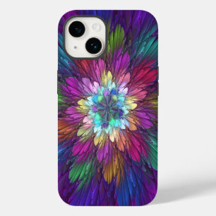 Funda Para iPhone 14 De Case-Mate Flor psicodélica colorida Resumen Arte Fractal