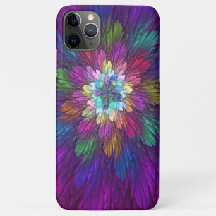 Funda Para iPhone 11 Pro Max Flor psicodélica colorida Resumen Arte Fractal