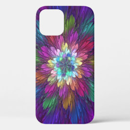 Funda Para iPhone 12 Pro Flor psicodélica colorida Resumen Arte Fractal