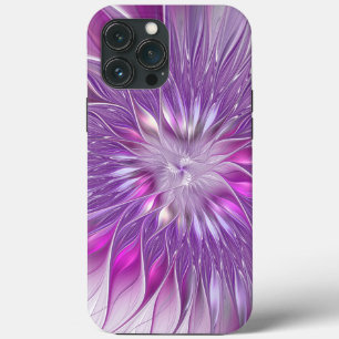 Funda Para iPhone 13 Pro Max Flor Púrpura Rosa Pasión Resumen Arte Fractal