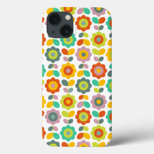 Funda Para iPhone 13 Flor retro colorida