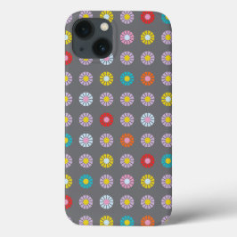 Funda Para iPhone 13 Flor retro colorida