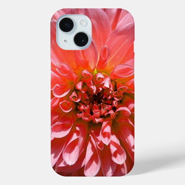 Funda De Case-Mate Para iPhone Flor roja de Dahlia (Reverso )