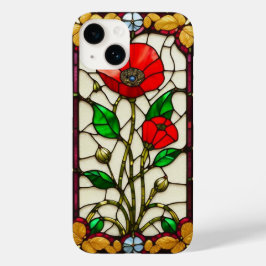 Funda Para iPhone 14 De Case-Mate Flor Roja Elegante Arte De Cristal Alterado
