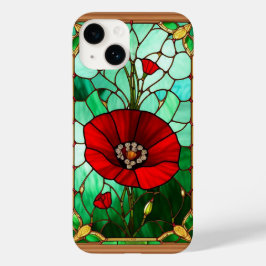 Funda Para iPhone 14 De Case-Mate Flor Roja Vivid Stained Glass Art