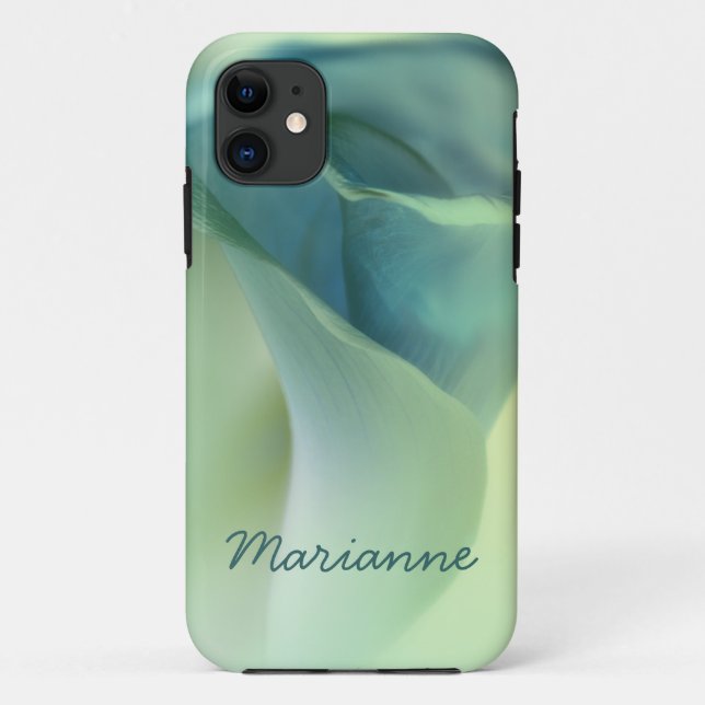 Funda De Case-Mate Para iPhone Flor romántica en tonos azules (Reverso)