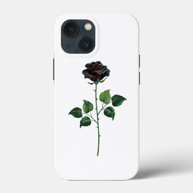 Funda De Case-Mate Para iPhone Flor rosa negra (Reverso )