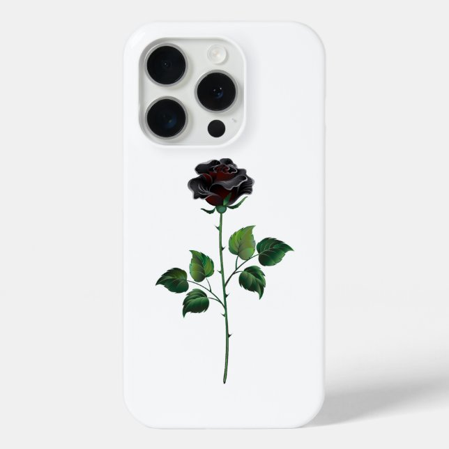 Funda De Case-Mate Para iPhone Flor rosa negra (Reverso )