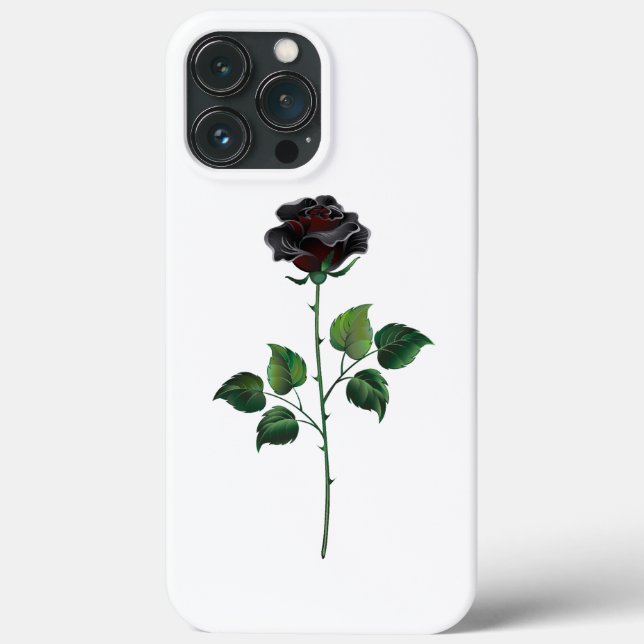 Funda De Case-Mate Para iPhone Flor rosa negra (Reverso )