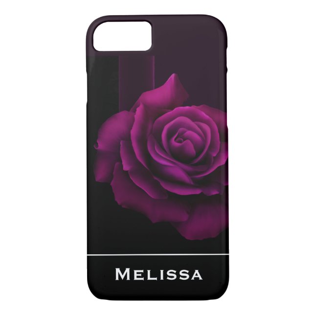 Funda De Case-Mate Para iPhone Flor rosa roja púrpura gótica (Reverso)