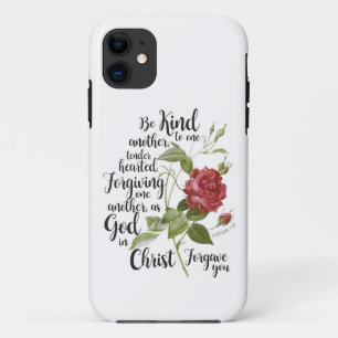 Funda Para iPhone 11 Flor Rosa vintage ilustrada con verso biblial