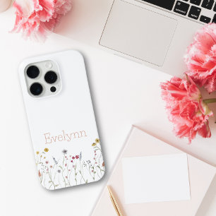 Funda Para iPhone 15 Pro Flor silvestre acuarela caprichosa