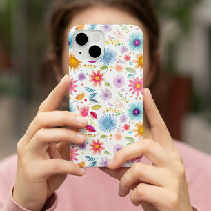 Funda Para iPhone 14 De Case-Mate Flor Silvestre Bohemio Azul Púrpura Rosa