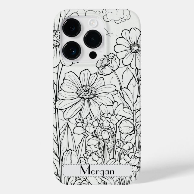 Funda De Case-Mate Para iPhone Flor silvestre floral blanca personalizada (Reverso )