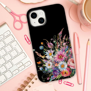 Funda Para iPhone 14 De Case-Mate Flor silvestre negra