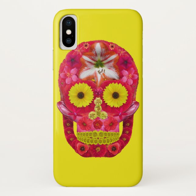 Funda De Case-Mate Para iPhone Flor Skull 6 (Reverso)