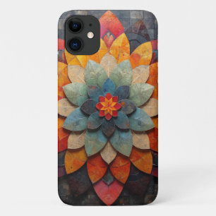 Funda Para iPhone 11 Flor texturizada de arte de Mandala