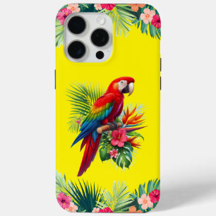 Funda Para iPhone 15 Pro Max Flor tropical de macao rojo