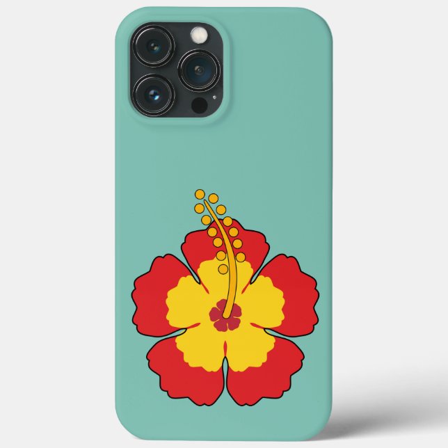 Funda De Case-Mate Para iPhone Flor tropical hibiscus roja (Reverso )