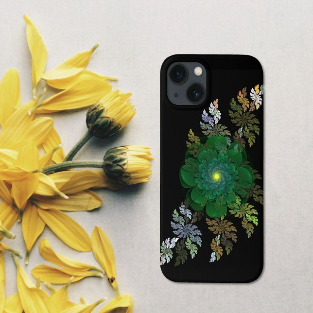 Funda De Case-Mate Para iPhone Flor verde fractal (Subido por el creador)