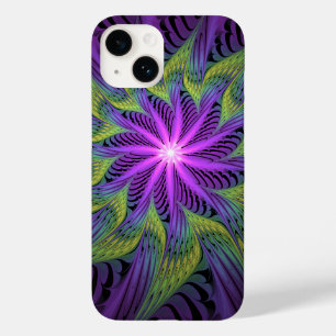 Funda Para iPhone 14 De Case-Mate Flor verde morada arte contemporáneo abstracto fra
