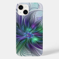 Flor verde morada Moderna Resumen arte fractal