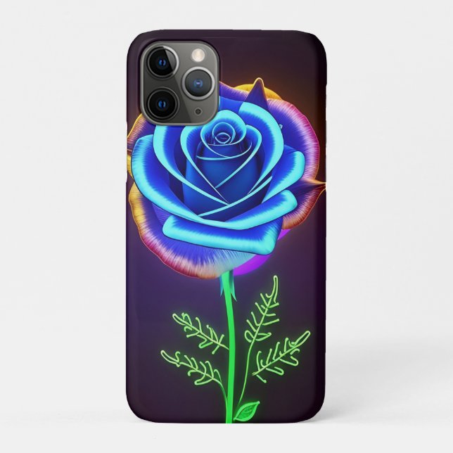 Funda De Case-Mate Para iPhone Flor vibrante y brillante con acentos de neón (Reverso)