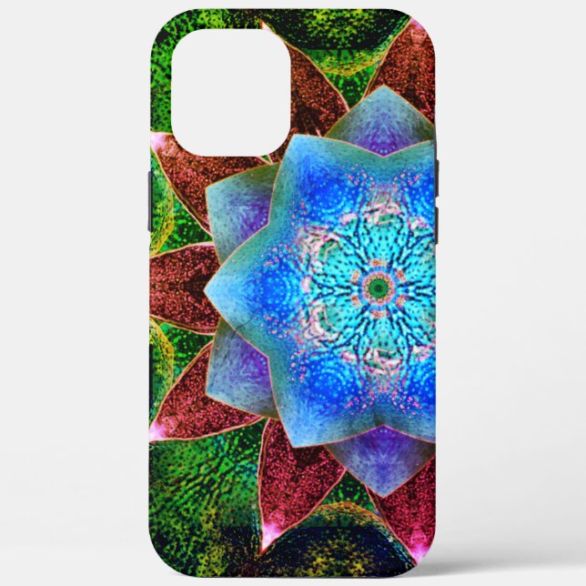 Funda De Case-Mate Para iPhone Flor virtual azulada o rústica (Reverso )