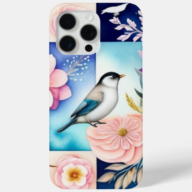 Funda De Case-Mate Para iPhone Flor y Pájaro  (Reverso )