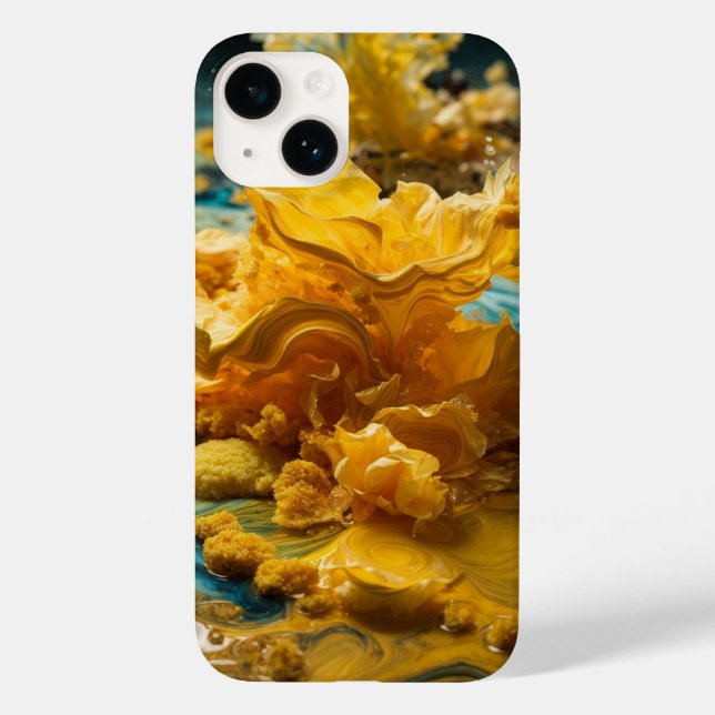 Funda De Case-Mate Para iPhone Flora amarilla (Reverso )