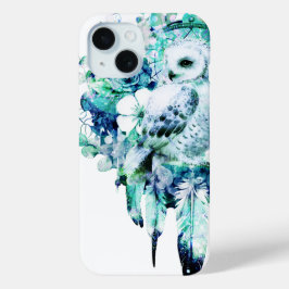 Funda Para iPhone 15 Flora azul verde y Verde azulada de la nieve Dream