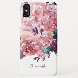 Funda Para iPhone XS Max Flora de acuarela rosada romántica