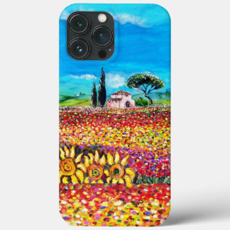 Funda Para iPhone 13 Pro Max FLORA EN TOSCANA/ Campos, Cachorros y girasoles